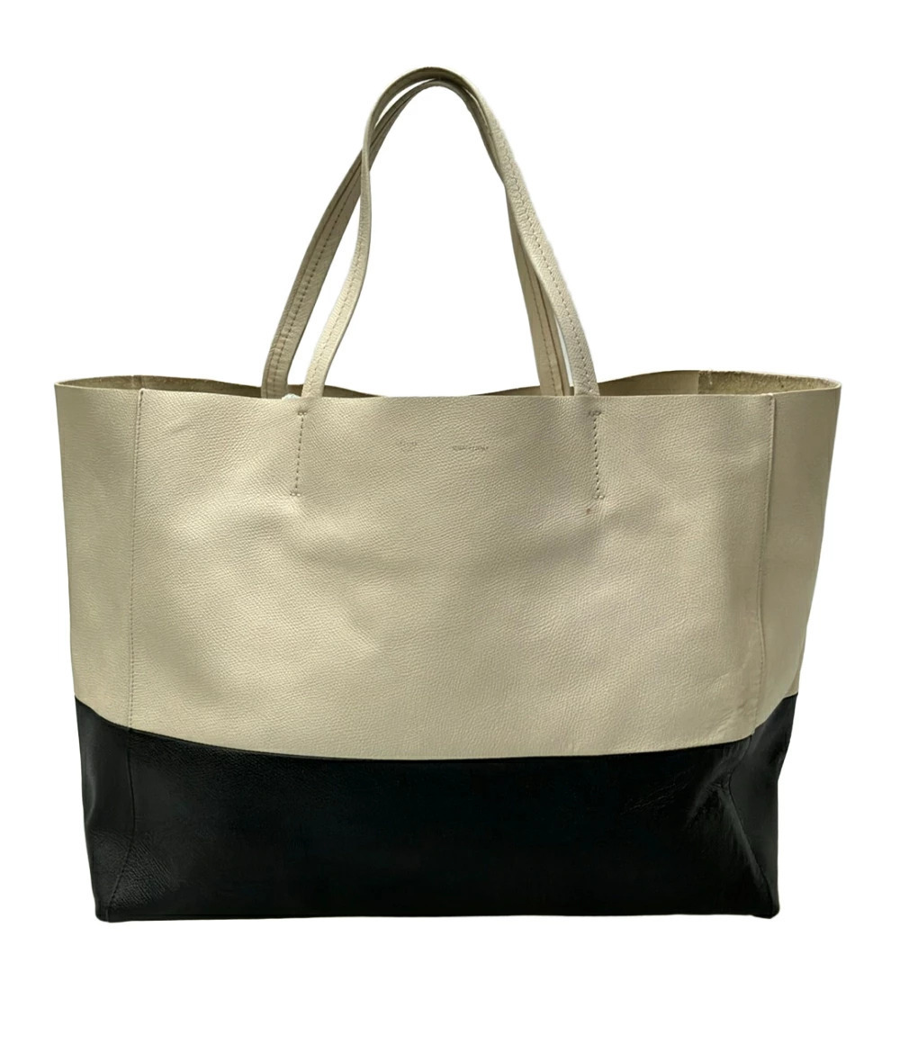 Celine Tote Bag Leather Horizontal Cabas Black